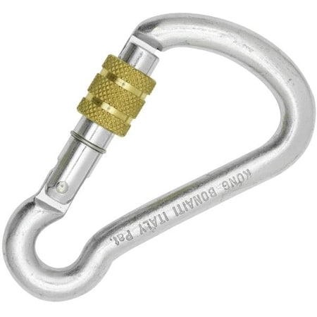 Kong Usa Carabiner, Asymmetric, 85 mm Length, 17 mm Gate Opening, Carbon steel, Polished 435ED011PKK